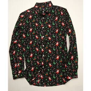 Christmas print Button Front Men's S Shirt long sleeve Simon Banks